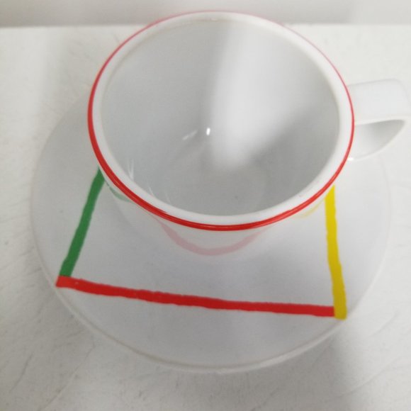 1980’s Postmodern Sasaki Stoneware Variations Cup and Saucer Sets - a Pair - Picture 3 of 6